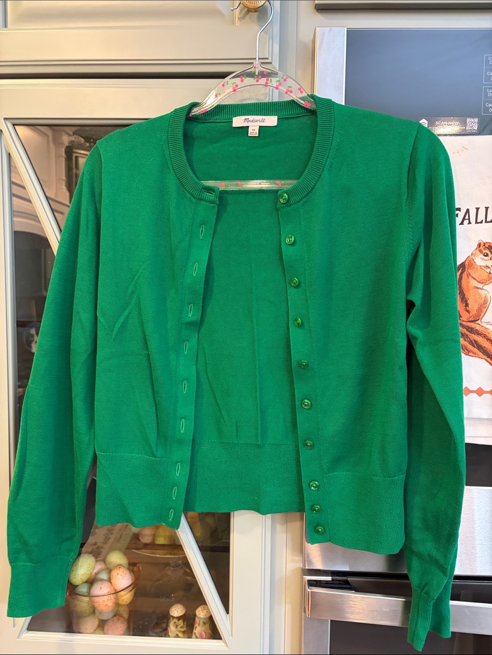Madewell Emerald Green Cotton Button-Up Women's Cardigan XS